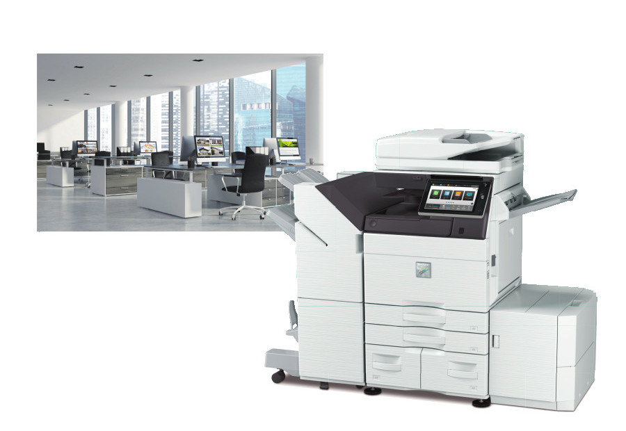 お客様のオフィスの生産性の向上を実現する「デジタルフルカラー複合機」。書類を電子データ化することで、無駄のないオフィス環境をご提案。